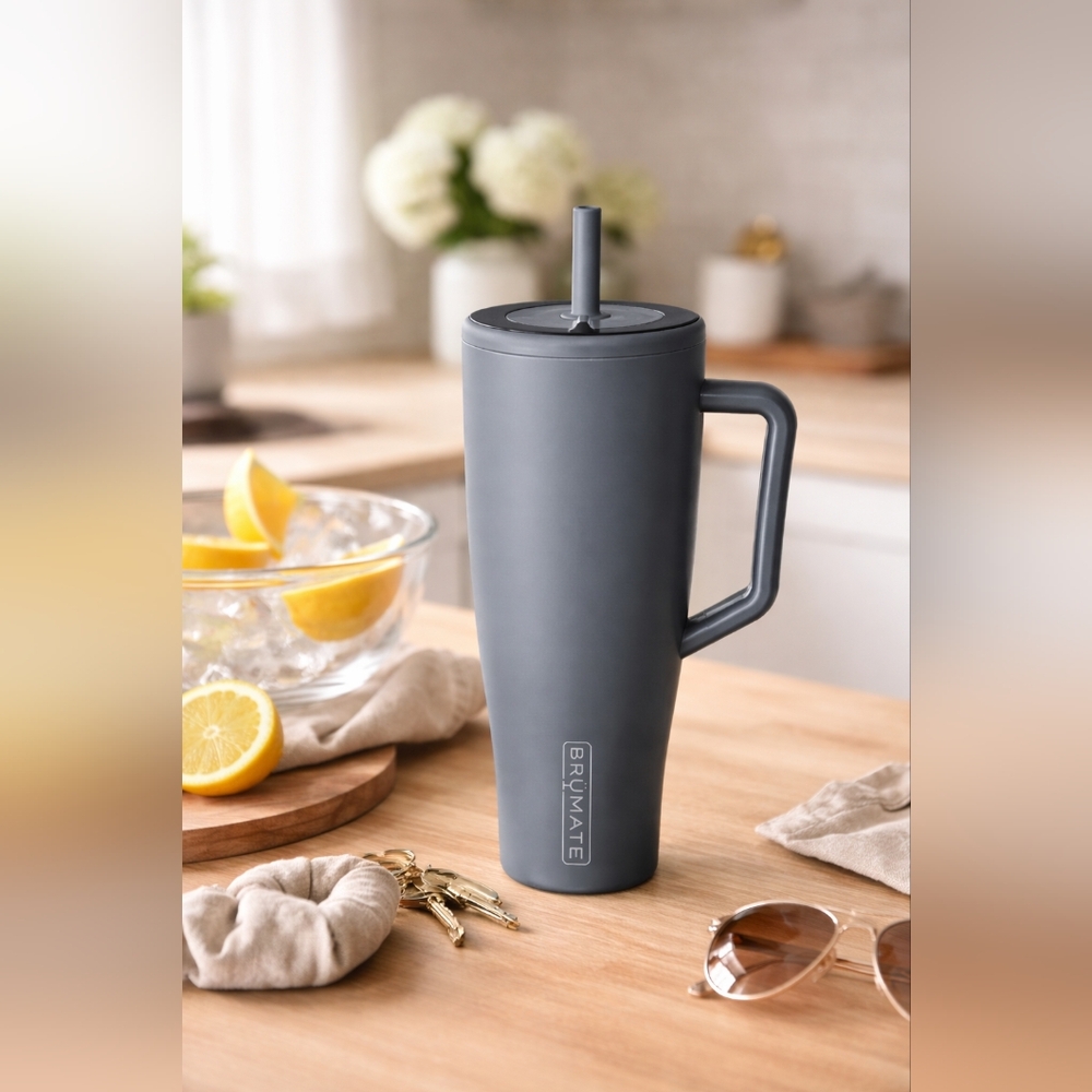 BrüMate Era 40oz Leakproof Insulated Travel Tumbler w/ Handle & Straw Matte Blue